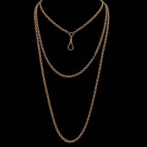 Antique Long Guard Chain in 9k Gold