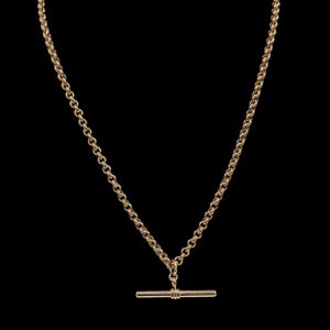 Vintage Belcher Link Chain with T Bar in 9k Gold - 18"