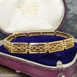 Outstanding Antique Gate Link Bracelet in 15k Gold
