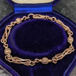 Vintage Fancy Link Bracelet in 9k Rose Gold