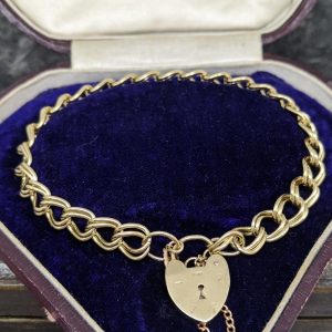 Vintage Double Curb Link Bracelet in 9k Gold