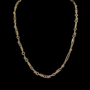 Vintage Fancy Link Chain in 9k Yellow Gold - 18.5"